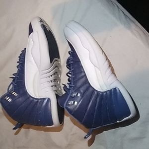 Jordan 12s white and blue